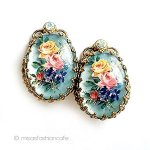 ヴィンテージイヤリング ドイツ製　バラのお花