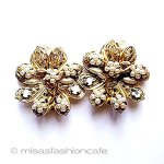 アンティークジュエリー バロックパールRS金花