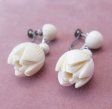 （画像用） 象牙アイボリー・銀製　 チューリップイヤリング