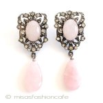 ローズクオーツ 天然石イヤリング