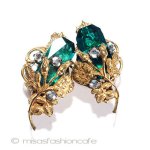 Haskell初期　イヤリング 金花　エメラルドグラス