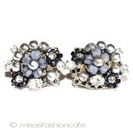 Original by Robert グレーパール花イヤリング