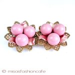 Pinkの花　イヤリング