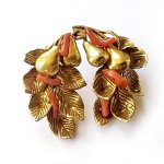 ＳＡＮＤＯＲイヤリング 珊瑚コーラル・洋なし