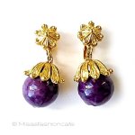 Trifari　 トリファリ グレープ花イヤリング