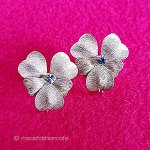 Sterling銀製イヤリング パンジー・すみれのお花