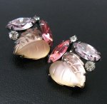 Coro イヤリング 　ピーチガラス