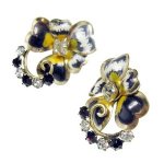 14Kgfスミレのお花イヤリング