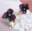 （画像用） フラワー イヤリング パンジー・スミレ