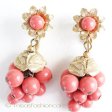 （画像用） コーラルのお花イヤリング