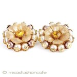 LERUパール花イヤリング