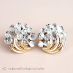 ヴィンテージイヤリング トリファリ　クリスタル