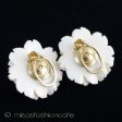 （画像用） 本象牙 アイボリー ローズ イヤリング