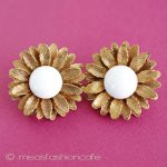 ミリアムハスケル　 ミルクガラスイヤリング