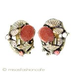 真珠･珊瑚・天然石 松ぼっくり　イヤリング