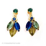 ヴィンテージジュエリー ガラス＆エナメルの葉