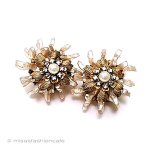 ミリアムハスケル刻印 パール&花イヤリング