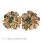 Ｄｅ　Ｍａｒｉｏ　ＮＹ　 グリーン花イヤリング