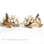 Trifari　 トリファリ パールの花イヤリング