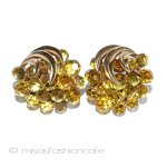 Trifari　 トリファリ クリスタル花イヤリング