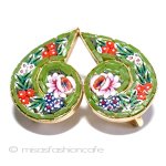 希少モザイク花イヤリング