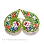 希少モザイク花イヤリング