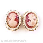 Ｈｏｂｅ　イヤリング パール　カメオ