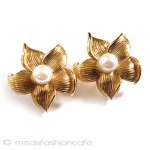 Krementz　イヤリング 14Kgf　パールフラワー