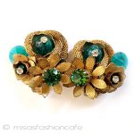 Weissお花イヤリング