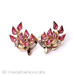 ヴィンテージジュエリー トリファリ葉イヤリング