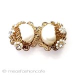 ヴィンテージアクセサリー パールのお花イヤリング