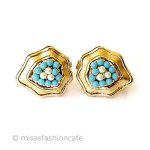 Trifari　 トリファリ パール＆ブルー金ハート