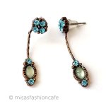 ヴィンテージアクセサリー ブルービジューのピアス