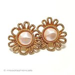 ヴィンテージアクセサリー バロックパール花ピアス