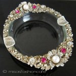 アンティーク　雑貨・小物 パールRS花・ガラスボール