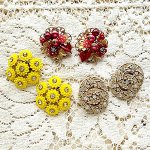 ヴィンテージイヤリング 「フラワー」3点セット