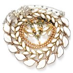 ヴィンテージジュエリー ガラス・リーフ