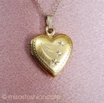 アンティーク　12K GF ハートロケット ネックレス