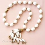 Trifari　 トリファリ タッセル白金ネックレス