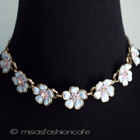 パステルフラワーネックレス