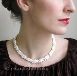 ヴィンテージジュエリー トリファリ白葉ネックレス