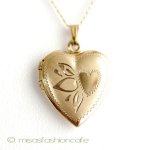 14Kgf　ハートロケット アンティーク　ネックレス