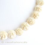 本象牙　アイボリー 　 ローズ花ネックレス
