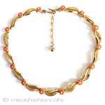 Ｔｒｉｆａｒｉ　 トリファリ コーラル小花　ネックレス