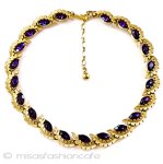 Trifari　 トリファリ パープル金葉ネックレス