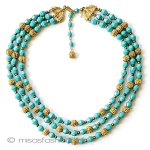 ヴィンテージアクセサリー トリファリ３連ターコイズ