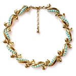 ヴィンテージ　トリファリ　 ターコイズ　リボン