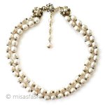 ミリアムハスケル　２連 バロックパール花金具