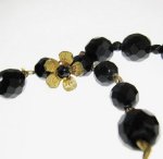 DeMario フレンチジェット お花ネックレス