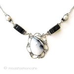 真珠・天然石・オパール 925銀製　ネックレス